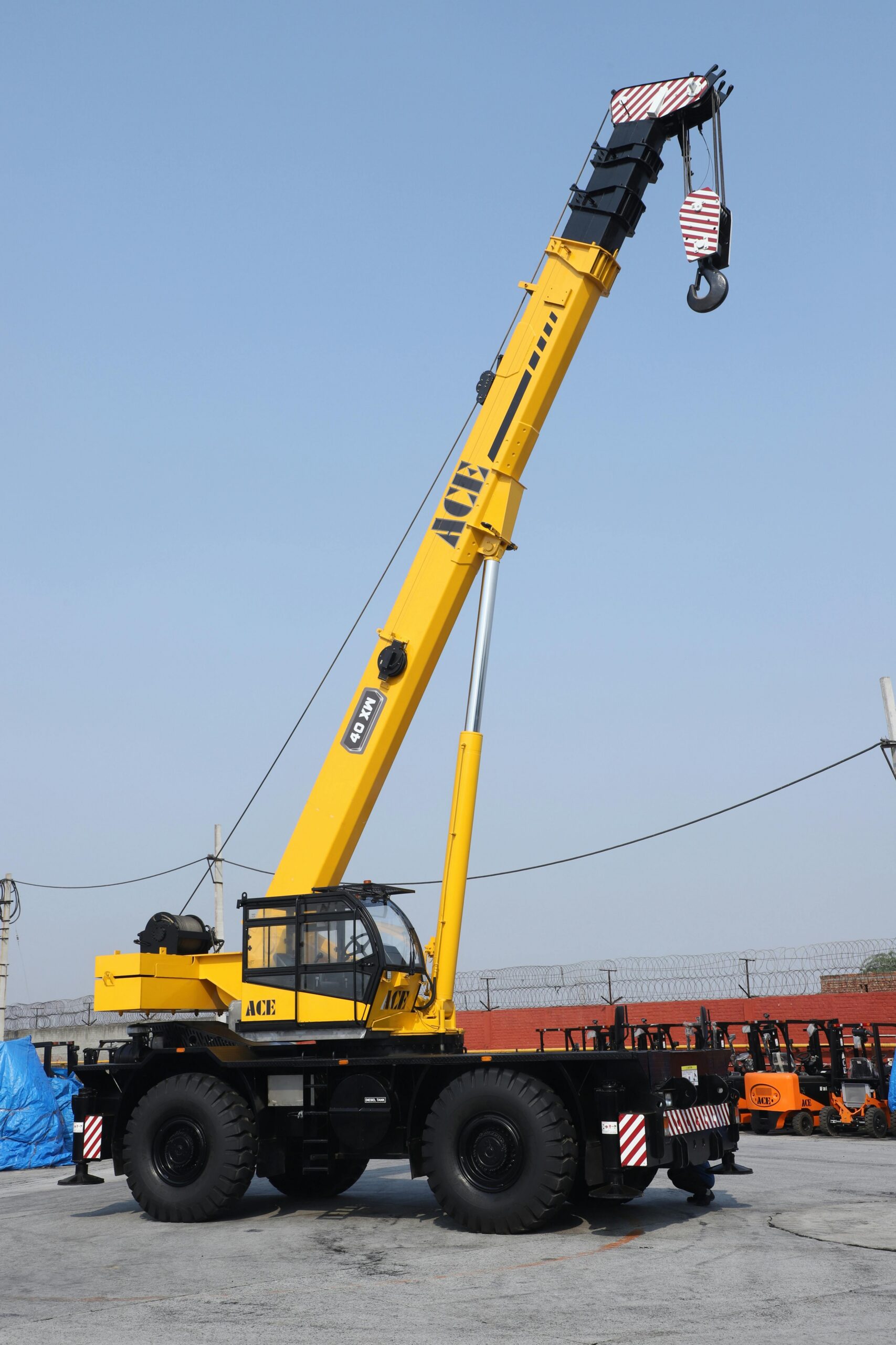 A heavy equipment crane