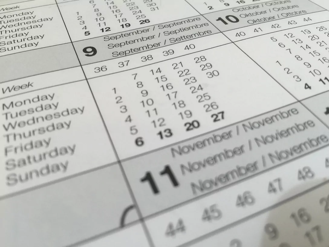Calendar of the year
